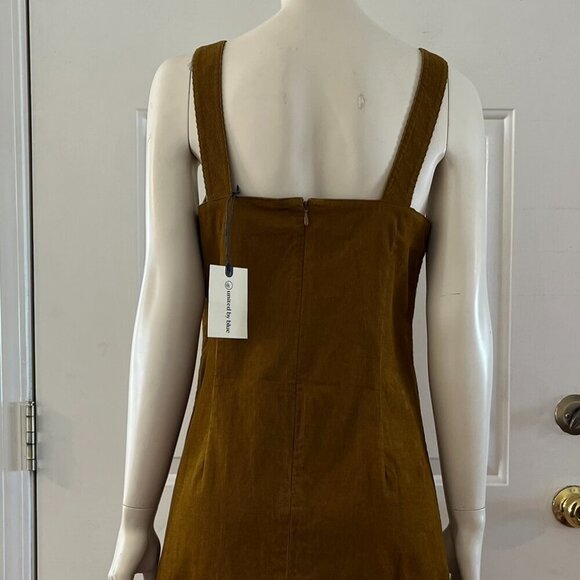 United By Blue Woman's Smoky Ochre Organic Corduroy Pinafore Dress sz sm - Picture 4 of 9